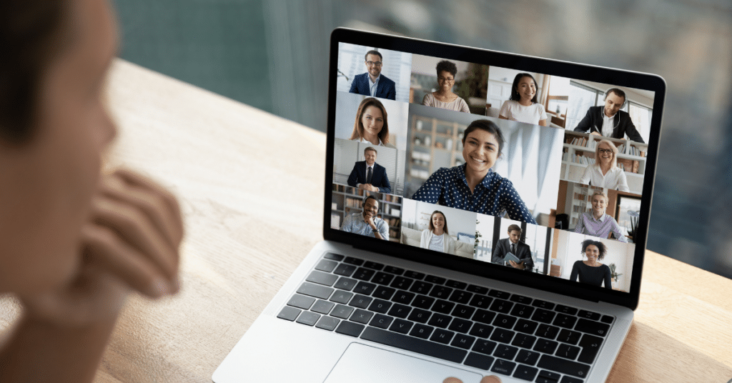 Person on a remote Zoom meeting