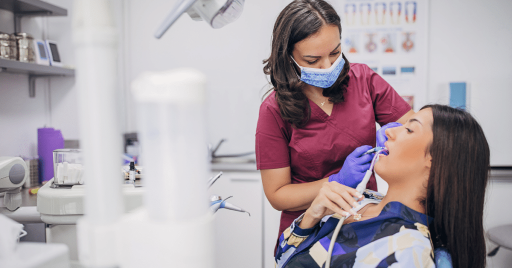 Person at dental appointment