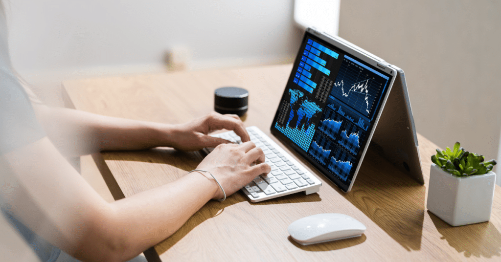 Data dashboard on a laptop