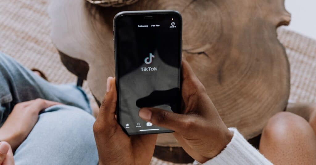 person on TikTok app on their phone